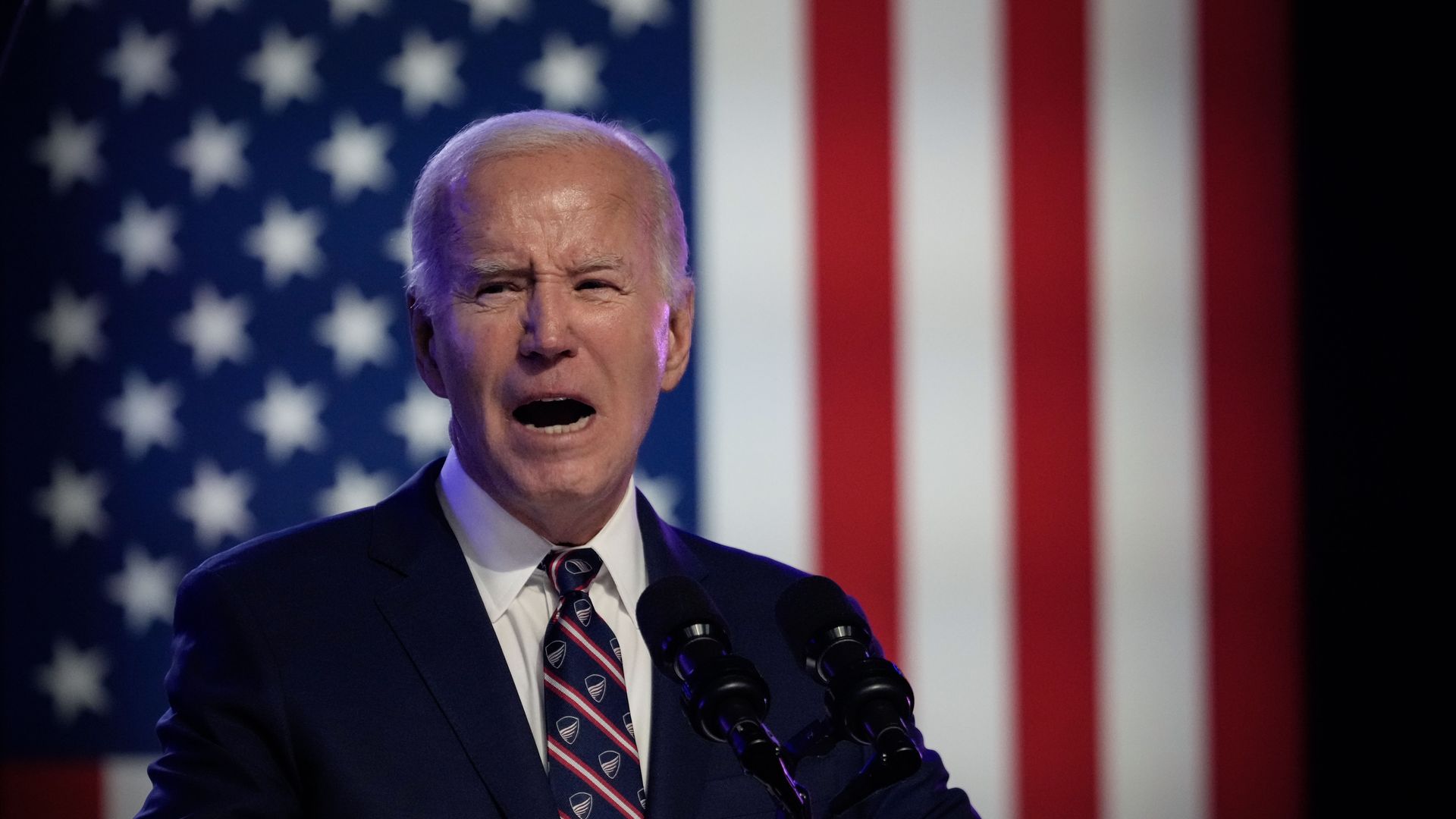President Joe Biden speaks during a campaign event at Montgomery County Community College January 5, 2024 in Blue Bell, Pennsylvania.