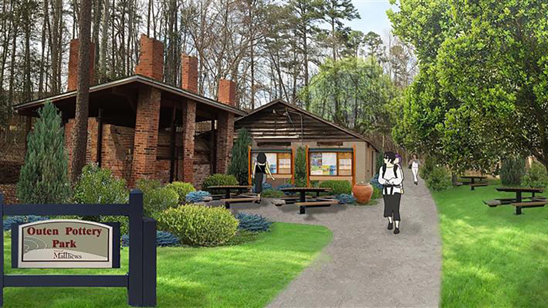 rendering of Outen Pottery Park in Matthews North Carolina