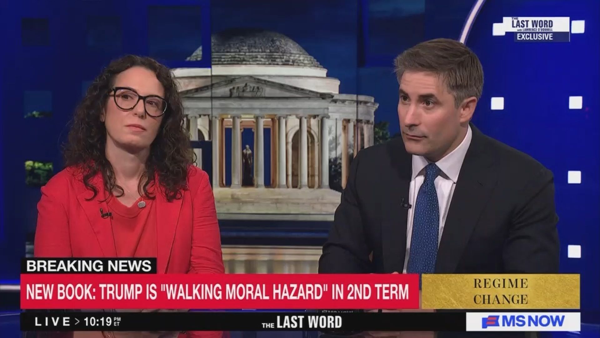 Maggie Haberman and Jonathan Swan last night on "The Last Word with Lawrence O'Donnell." Screenshot via MS NOW