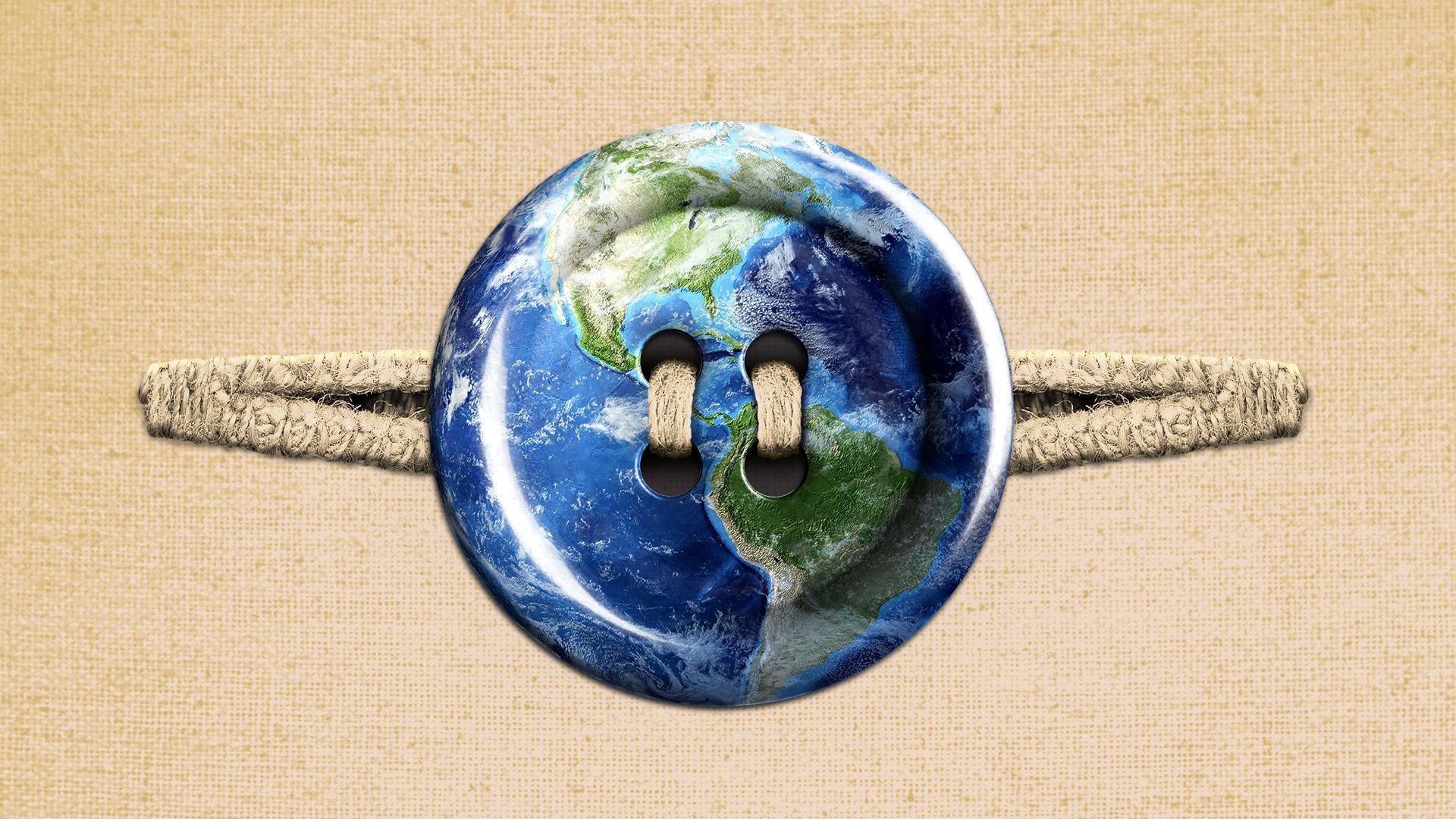 Illustration of a shirt button in the shape of the earth