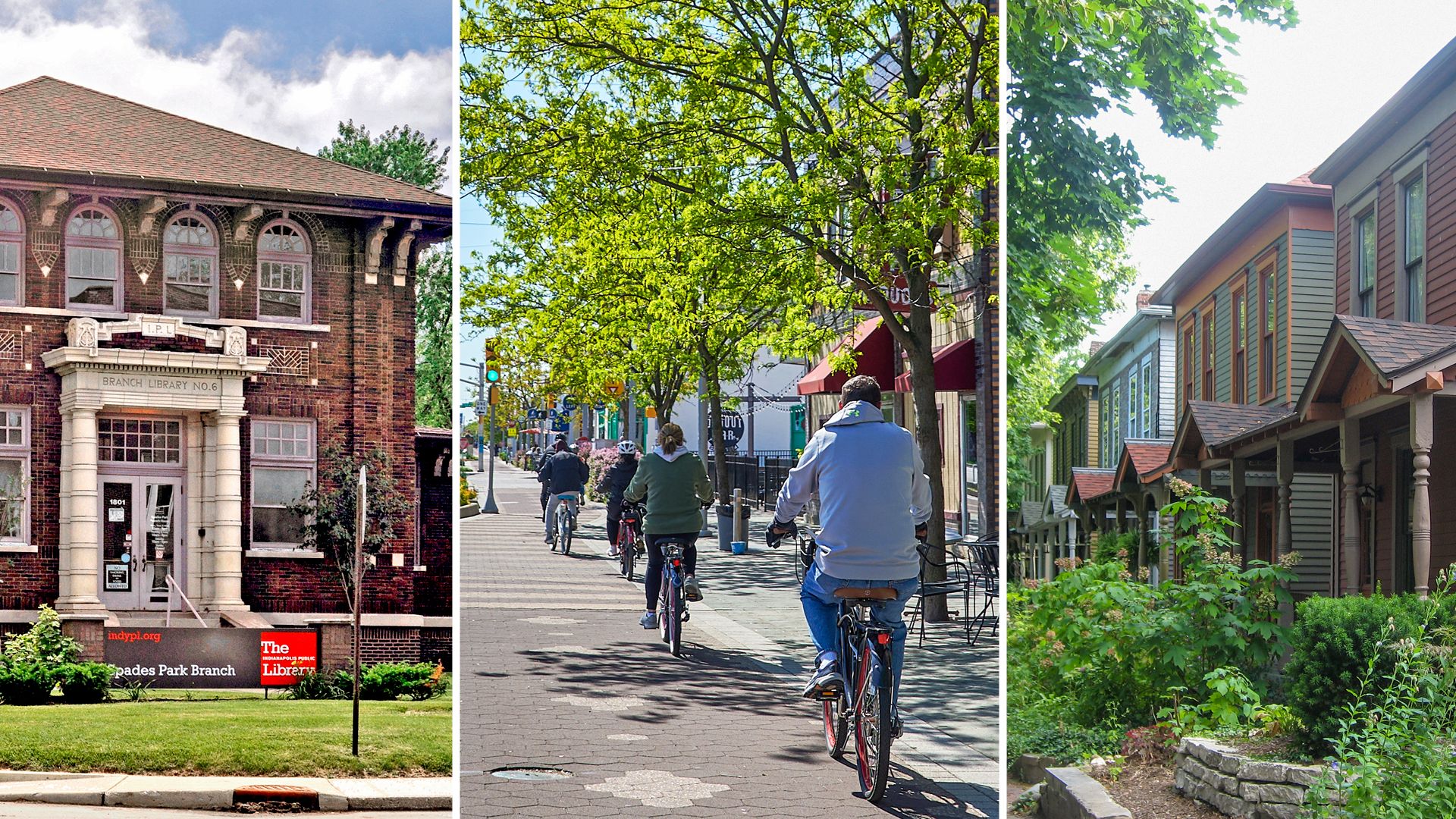People biking in Indy