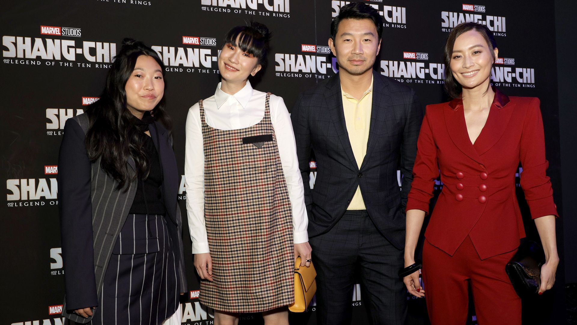 Awkwafina, Meng’er Zhang, Simu Liu and Fala Chen attend NYC screening of Marvel Studios' "Shang-Chi and the Legend of the Ten Rings" on August 30, 2021.