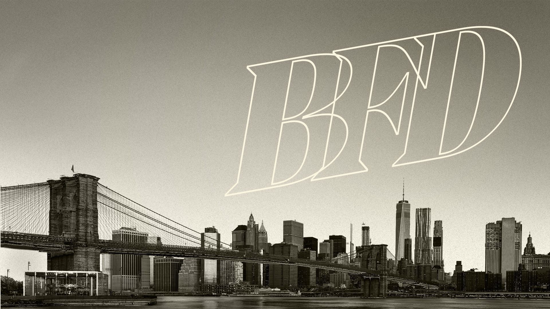 an illustration of the Manhattan skyline underneath the BFD logo
