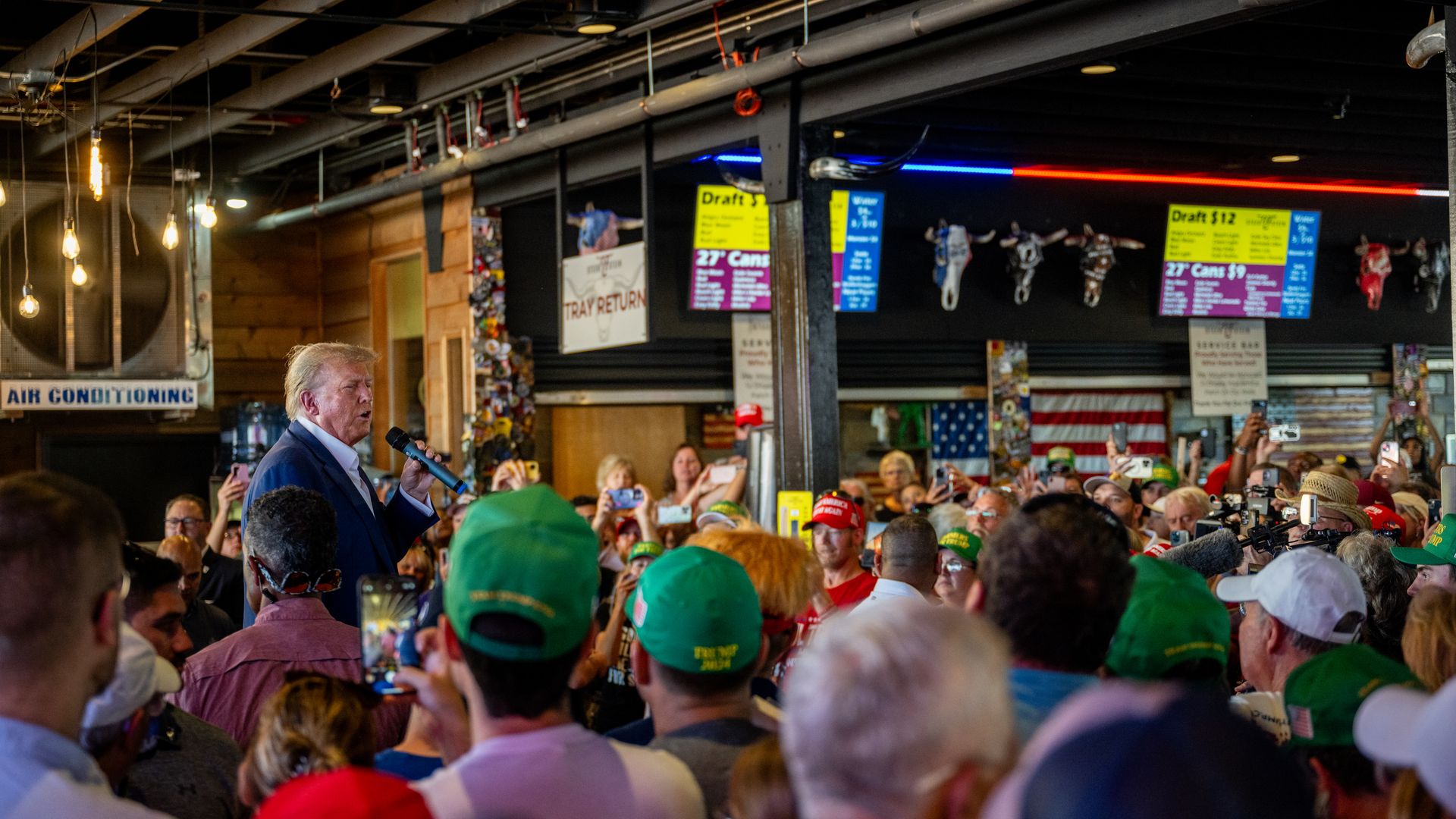 A photo of Donald Trump at Steer N' Stein