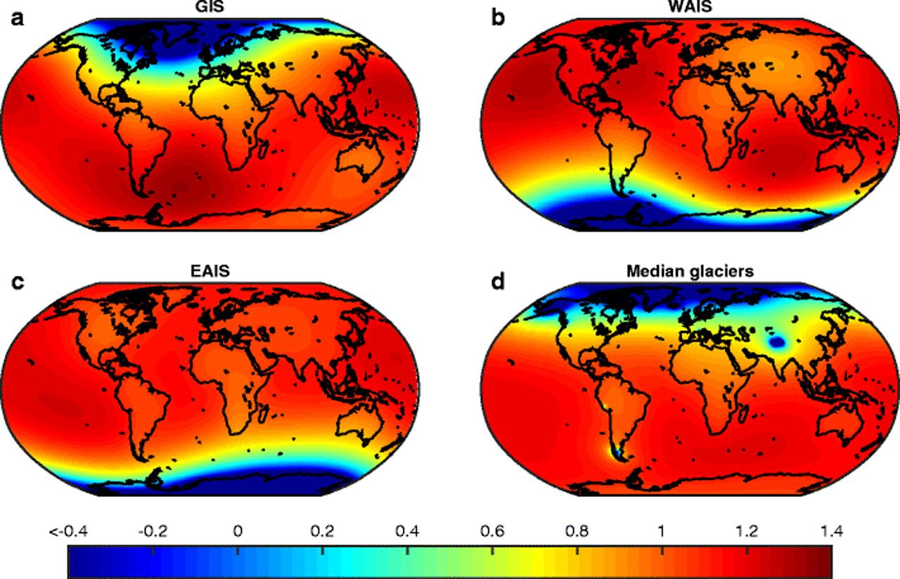 Various sea level rise impacts depending on where land-based ice melts.