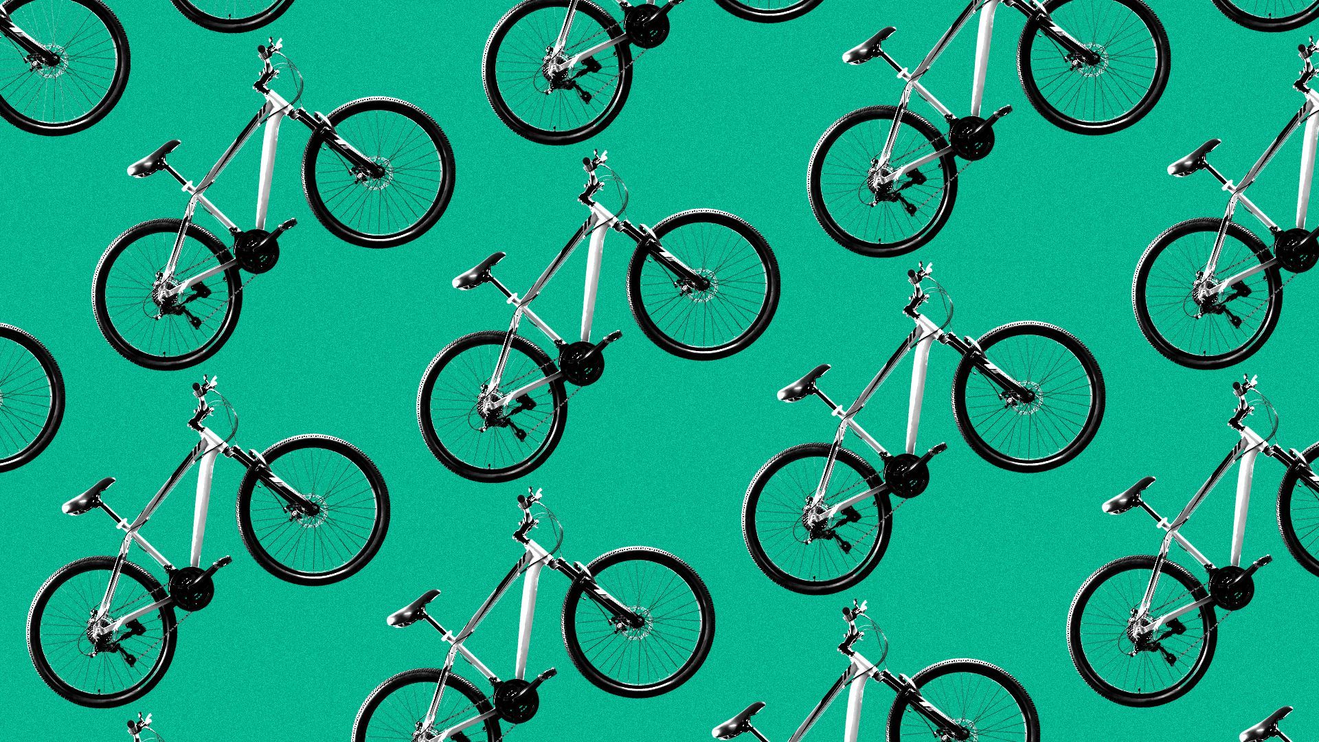 Illustration of a pattern of bicycles.