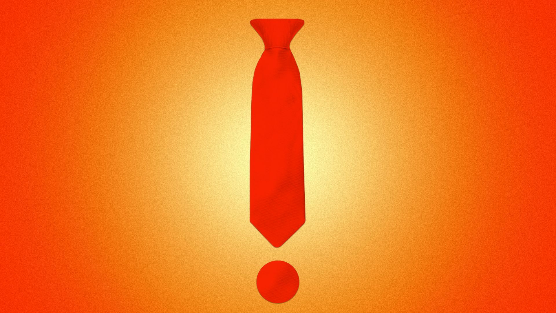 Illustration of a red tie stylized as an exclamation point. 