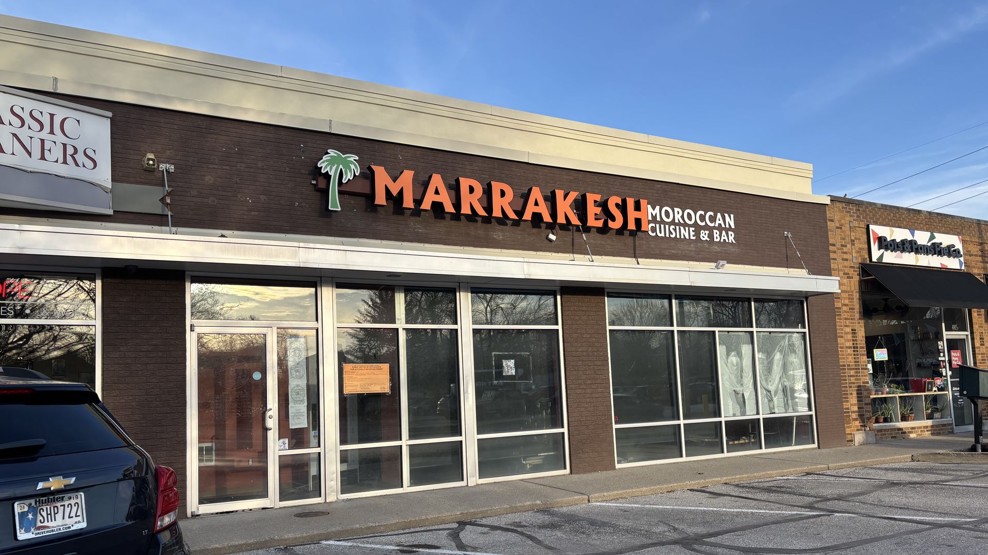 A picture of a storefront that says marrakesh