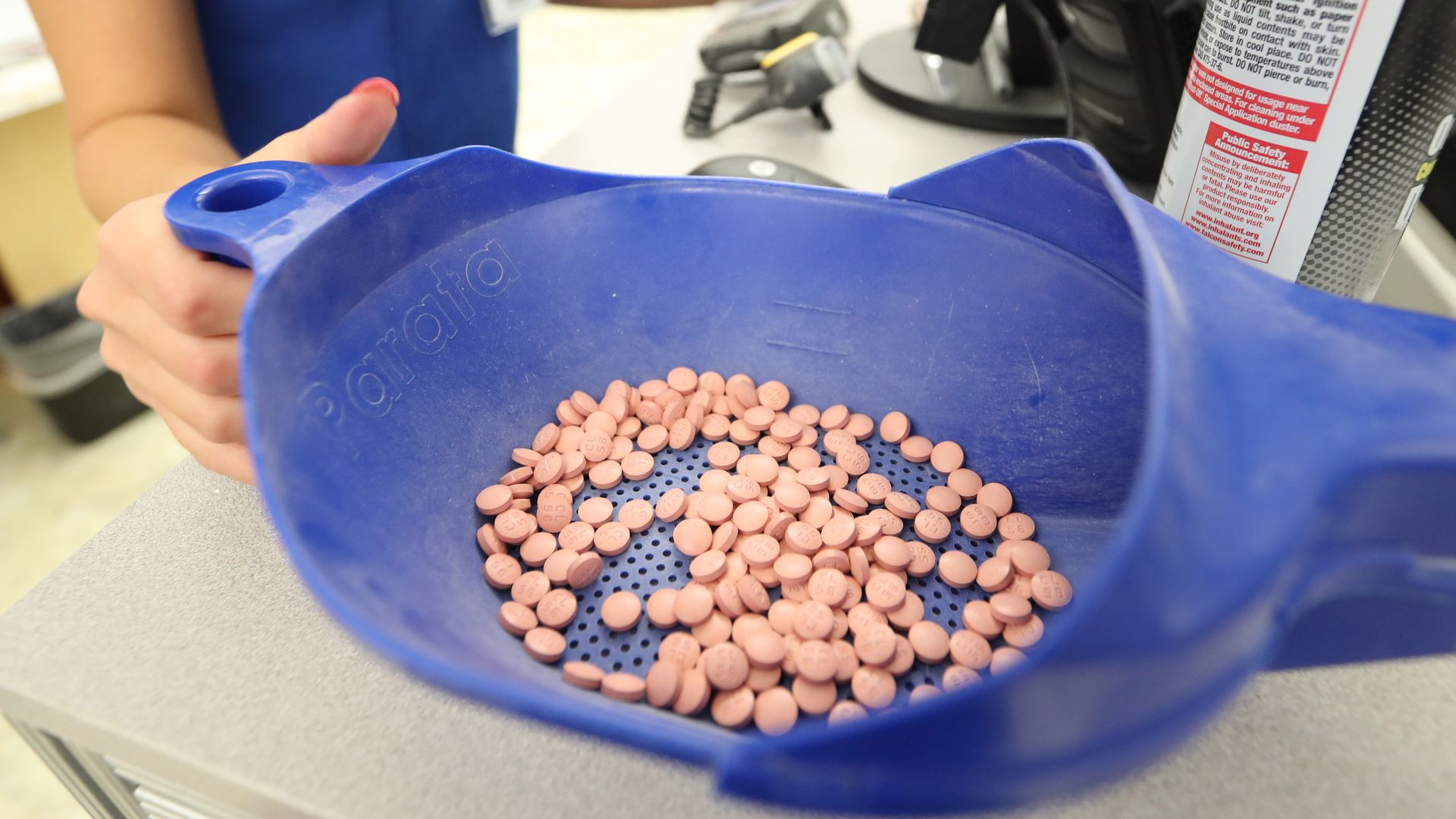 Container filled with generic drugs