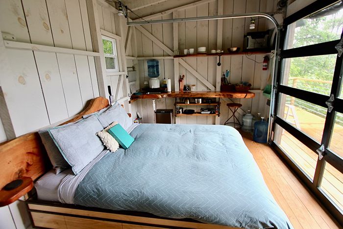 off grid cabin bed