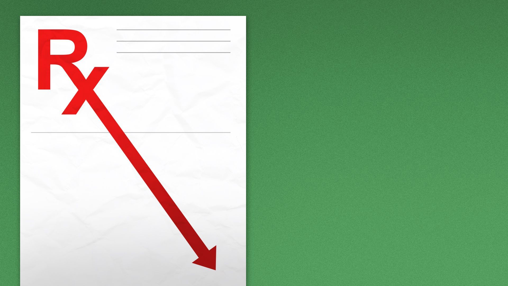 Illustration of a prescription with the "Rx" symbol forming a downward arrow.