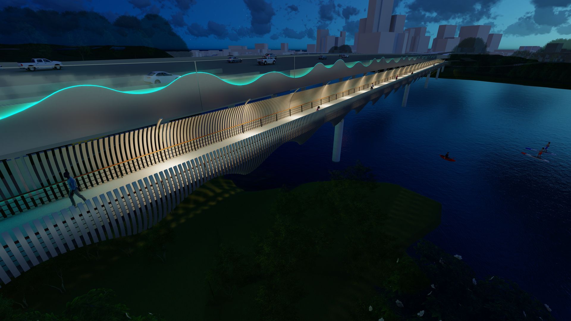 A rendering of reworked I-35 bridge.