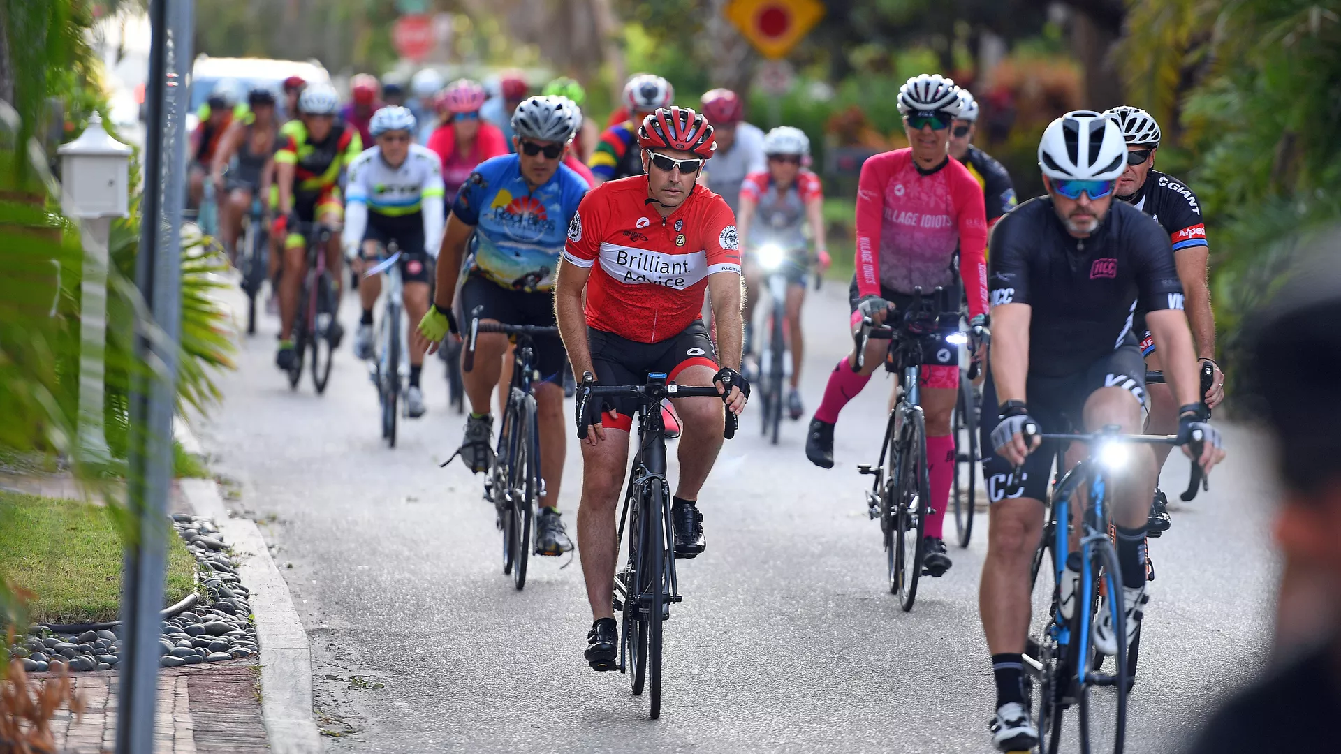 Cyclists during a bike ride