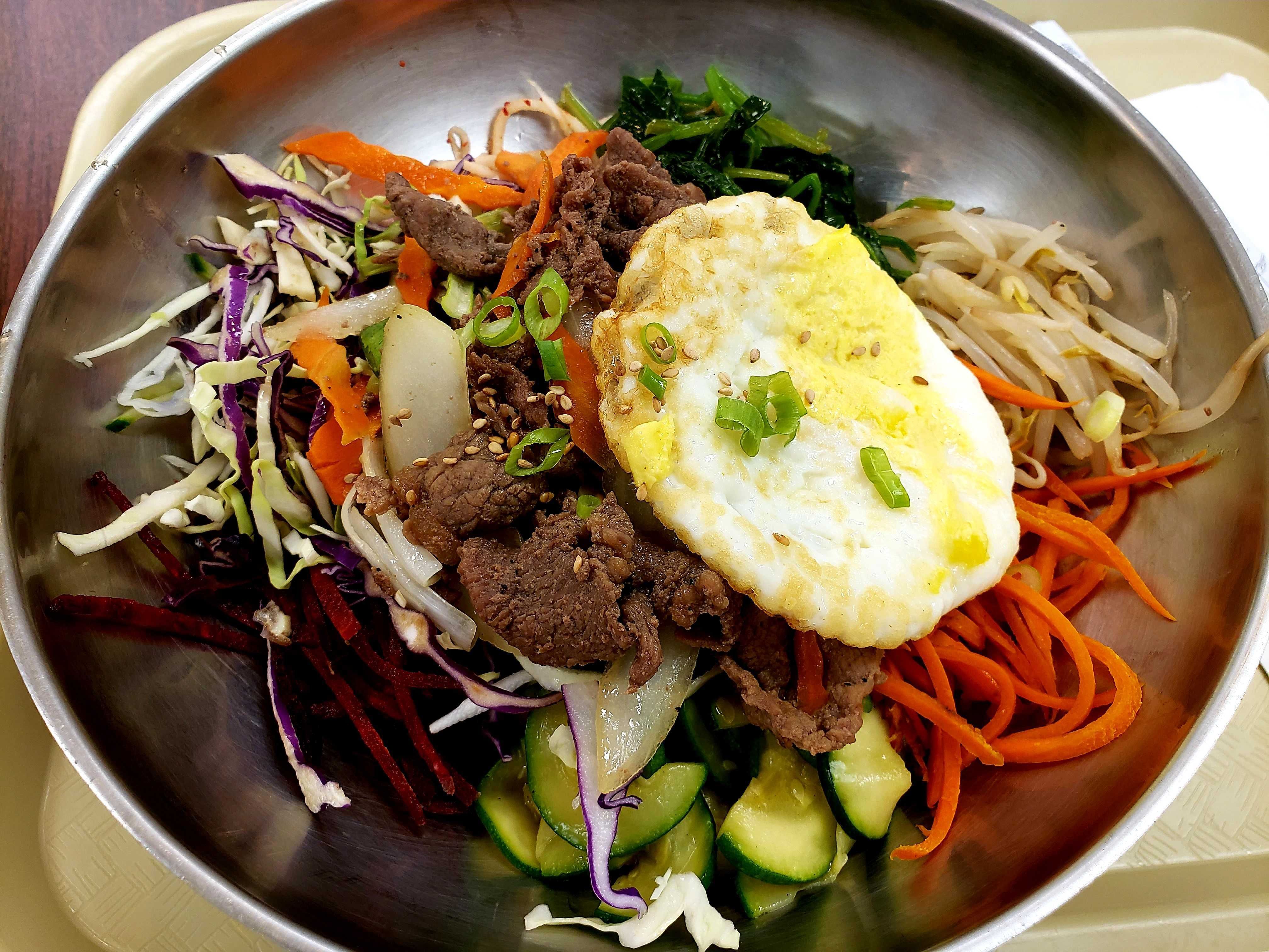 Photo of a plate of bibimpap 