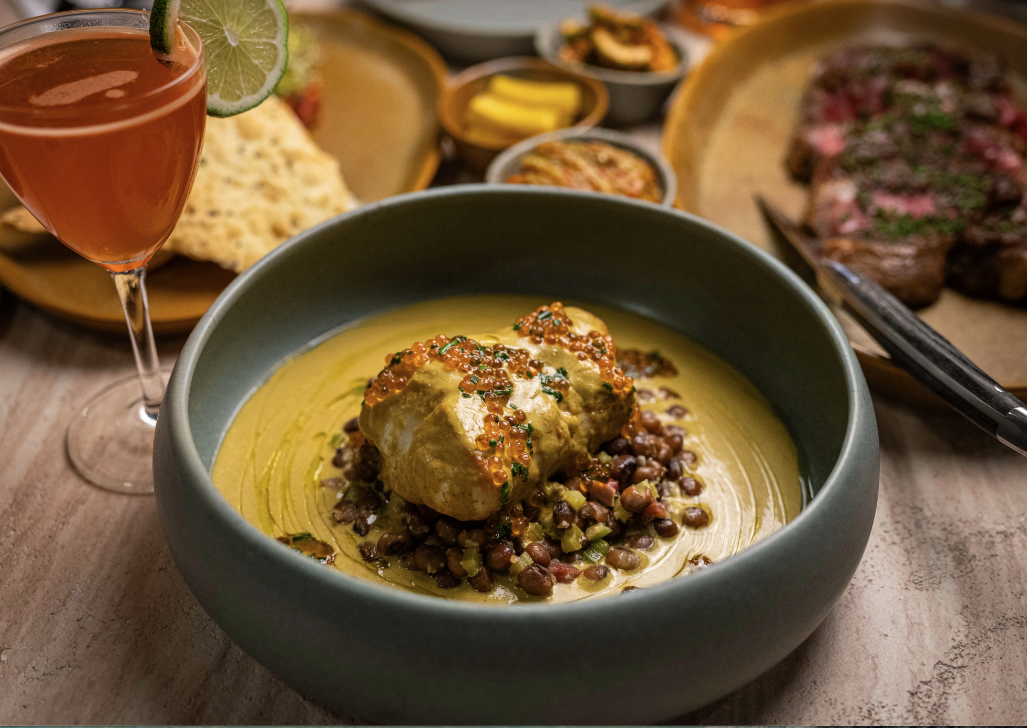 The buffalo-butter-roasted halibut. Photo: Courtesy of Peregrine

