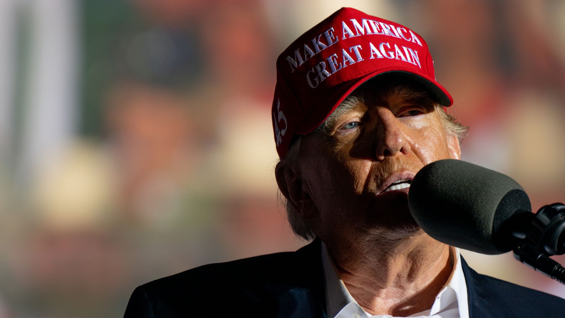 Former U.S President Donald Trump speaks at a 'Save America' rally on October 22, 2022 in Robstown, Texas.