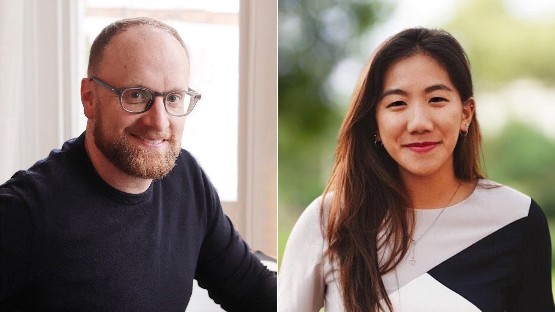 A photo each of Climate Tech VC co-fouinders Mark Taylor and Kim Zou.