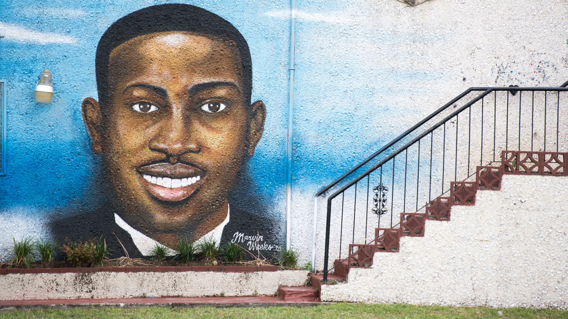 A mural of Ahmaud Arbery in his hometown of Brunswick, Georgia.