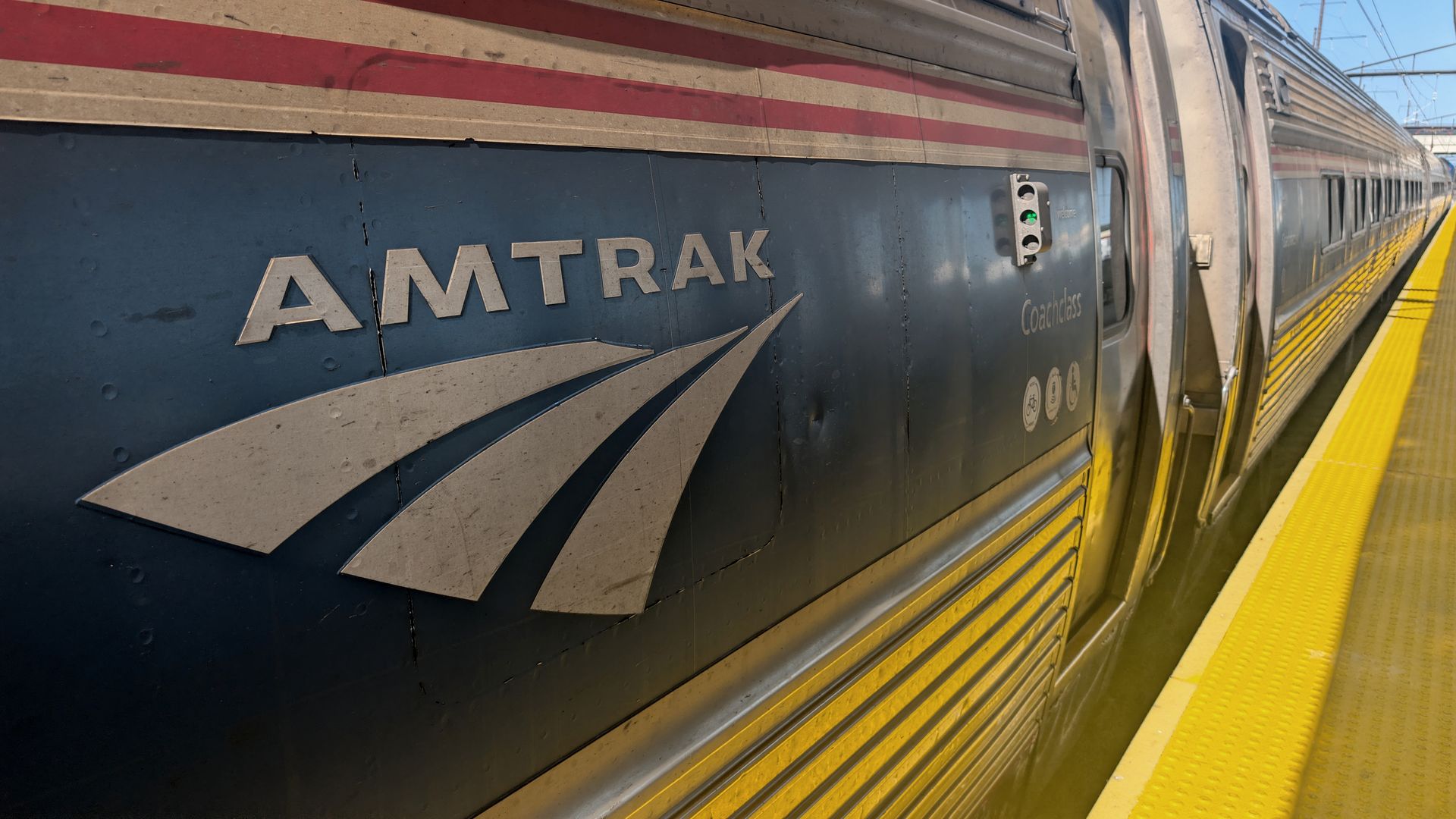 LANCASTER, PA - JULY 23: An Amtrak train waits to depart the station on July 23, 2026, in Lancaster, Pennsylvania. (Photo by Gary Hershorn/Getty Images)