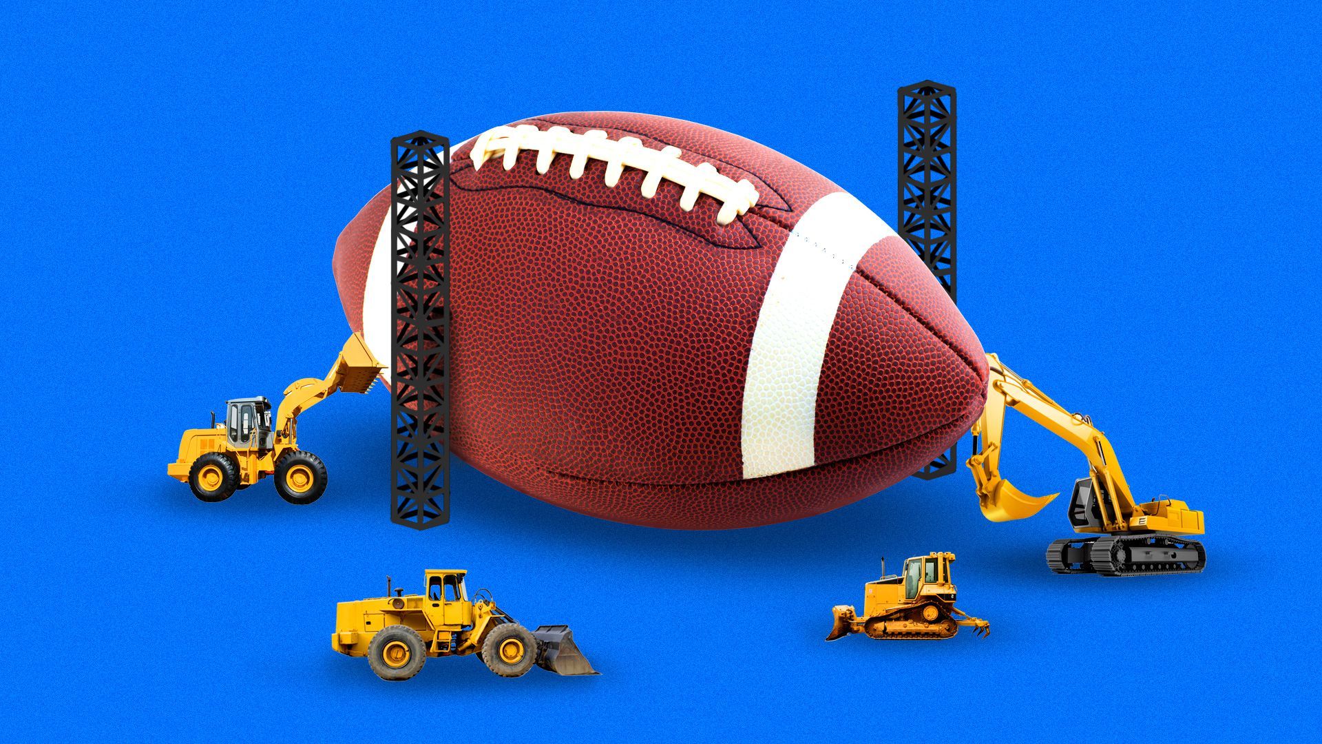 A football under construction.