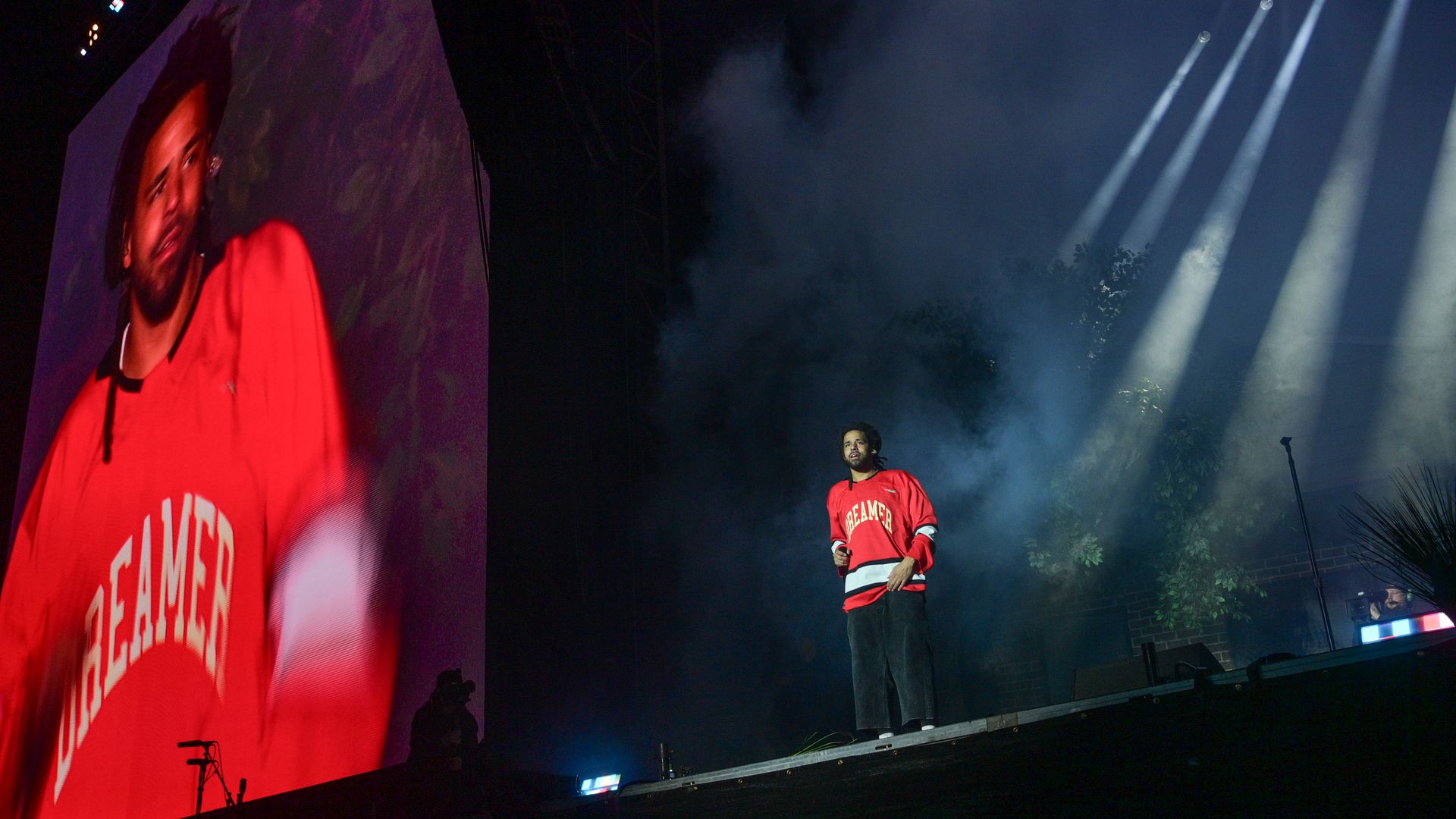 RALEIGH, NORTH CAROLINA - APRIL 7: J.Cole performs during 2024 Dreamville Music Festival at Dorothea Dix Park on April 7, 2024 in Raleigh, North Carolina. (Photo by Prince Williams/FilmMagic)