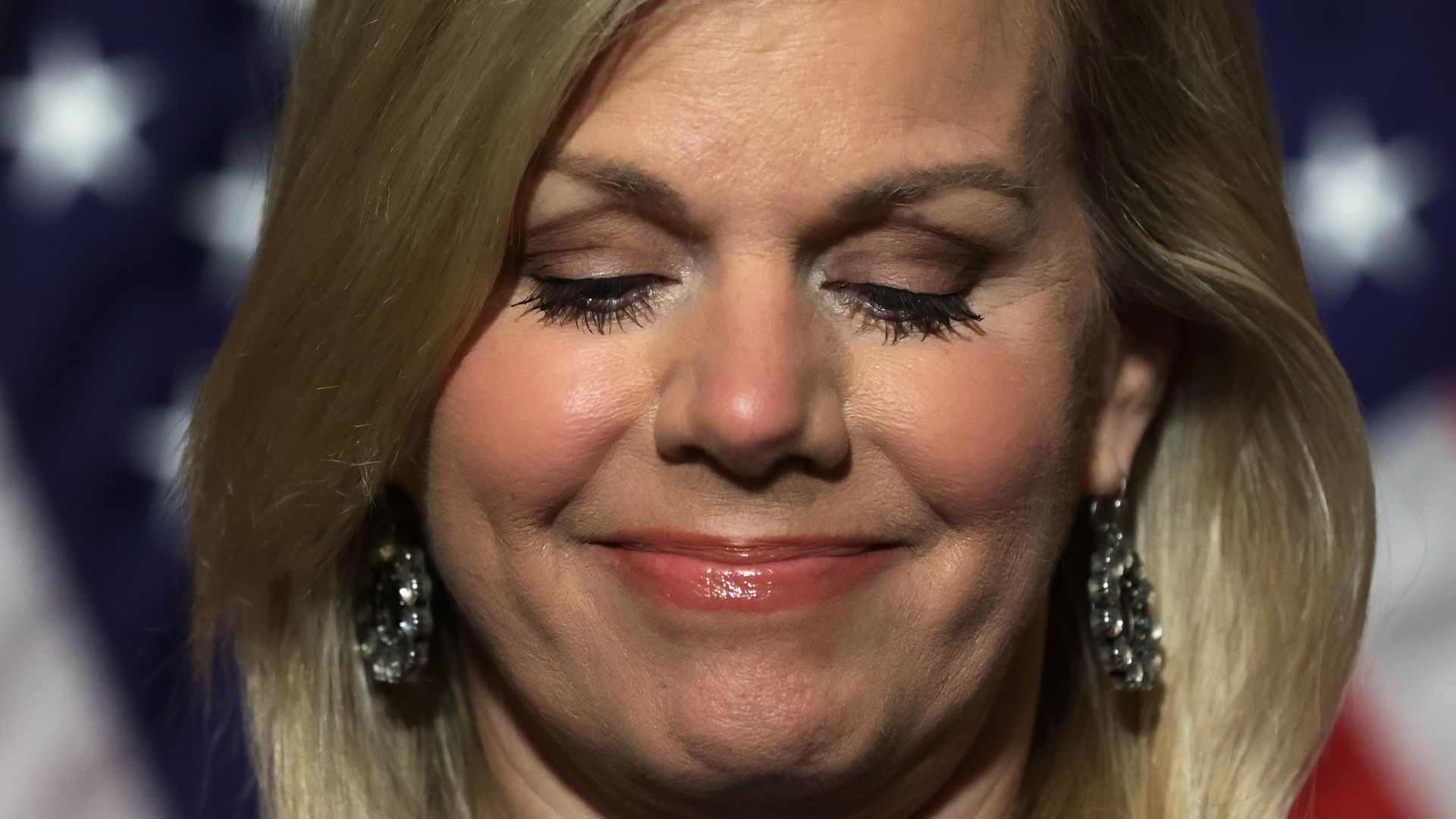 Former Fox News Gretchen Carlson is seen smiling after the Senate passed legislation she had pushed.