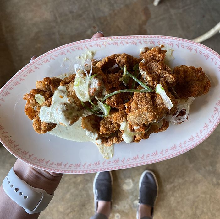 leah and louise chicken skins