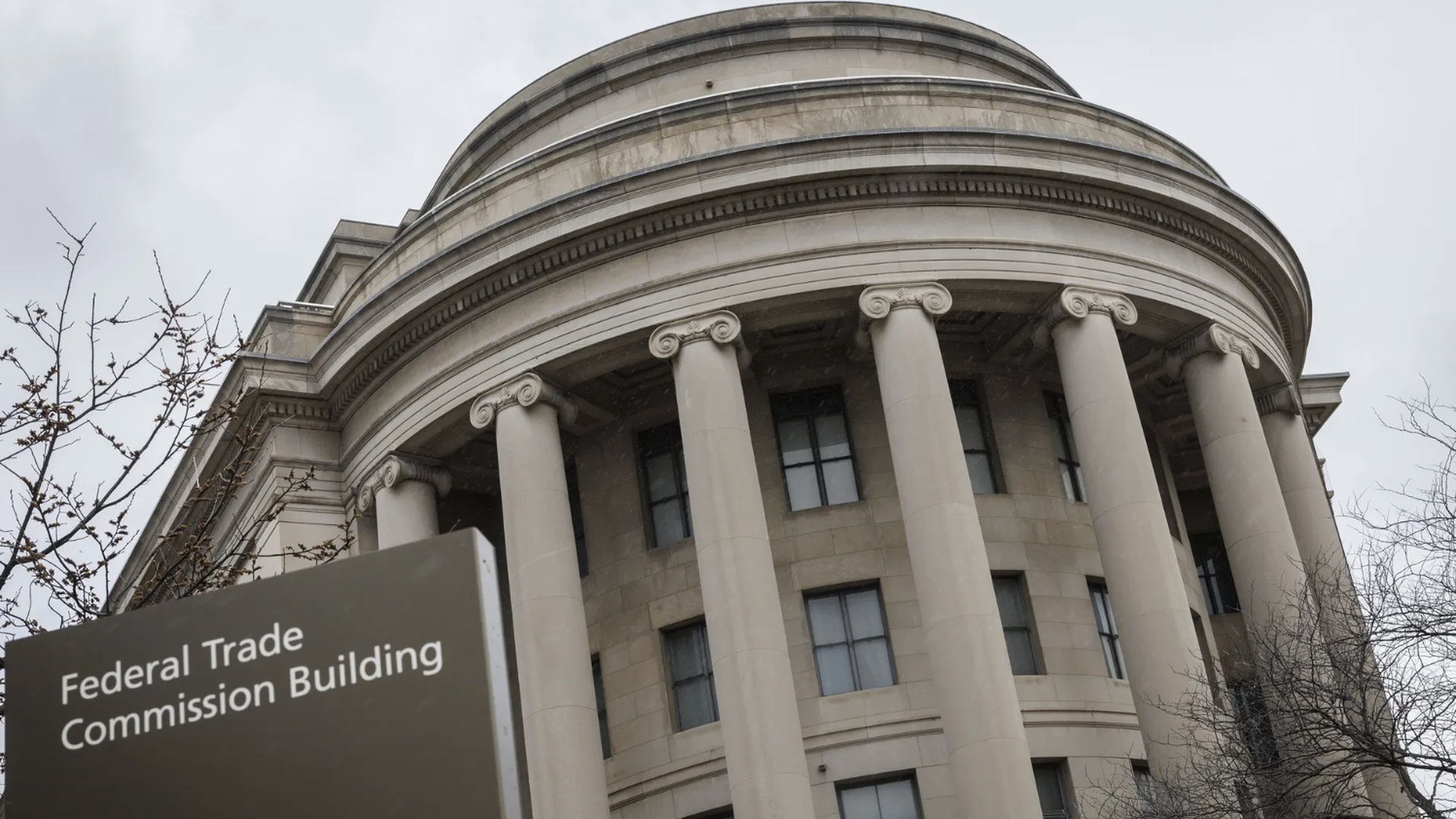 Signage outside the Federal Trade Commission (FTC) headquarters in Washington. Photographer: Ting Shen/Bloomberg via Getty Images