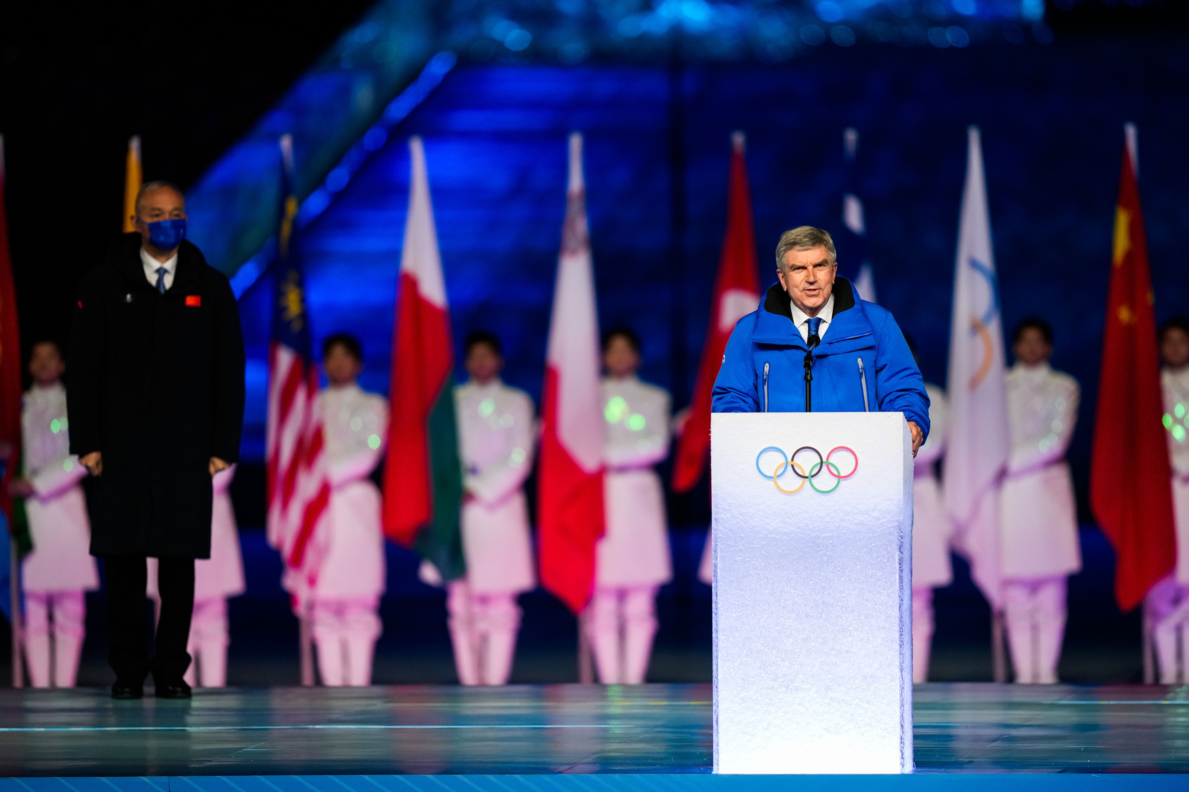 International Olympic Committee President Thomas Bach speaks during the closing ceremony