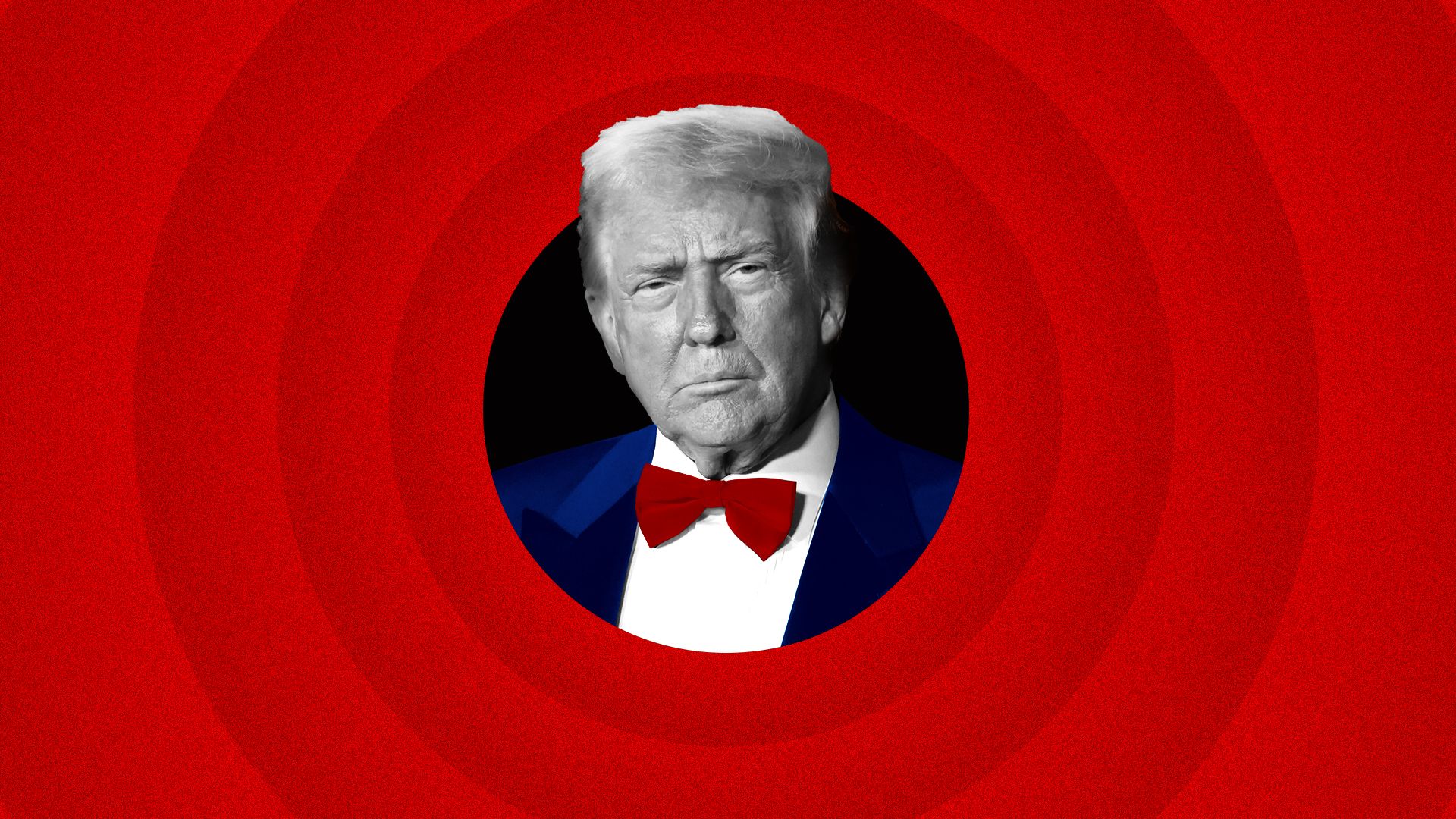 Photo illustration of President Donald Trump in the middle of the Looney Toons end credits visual