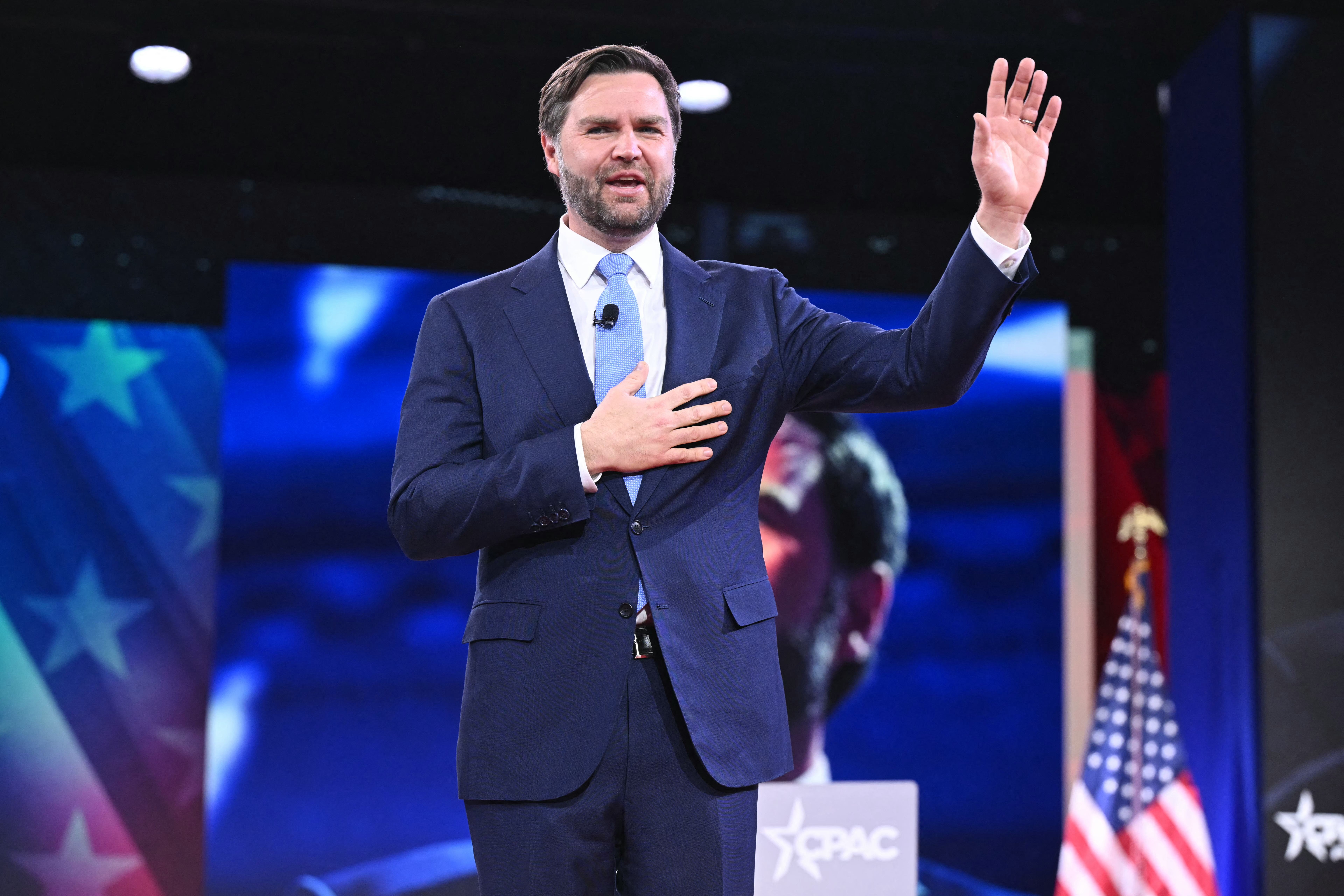 Vice President JD Vance speaks at CPAC near D.C. last week.