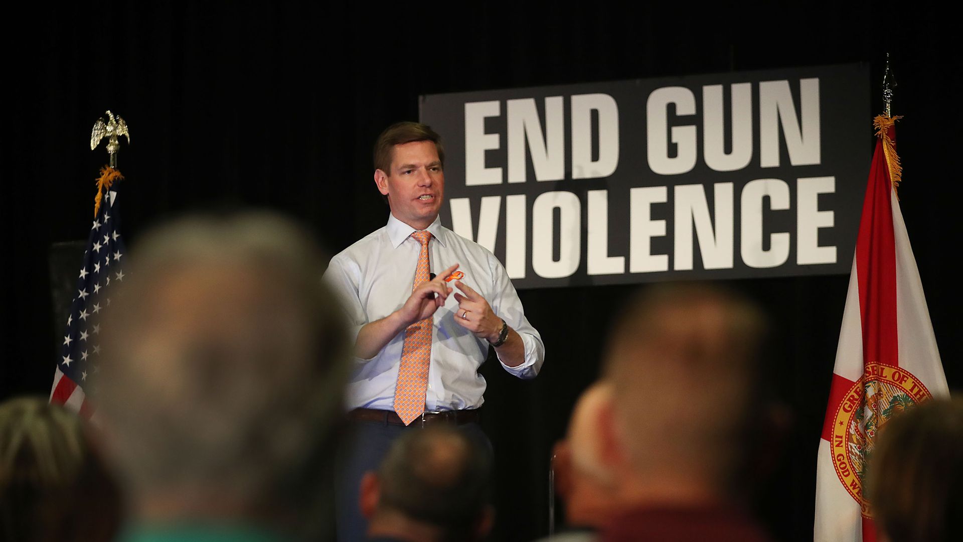 Rep. Eric Swalwell campaigning to end gun violence