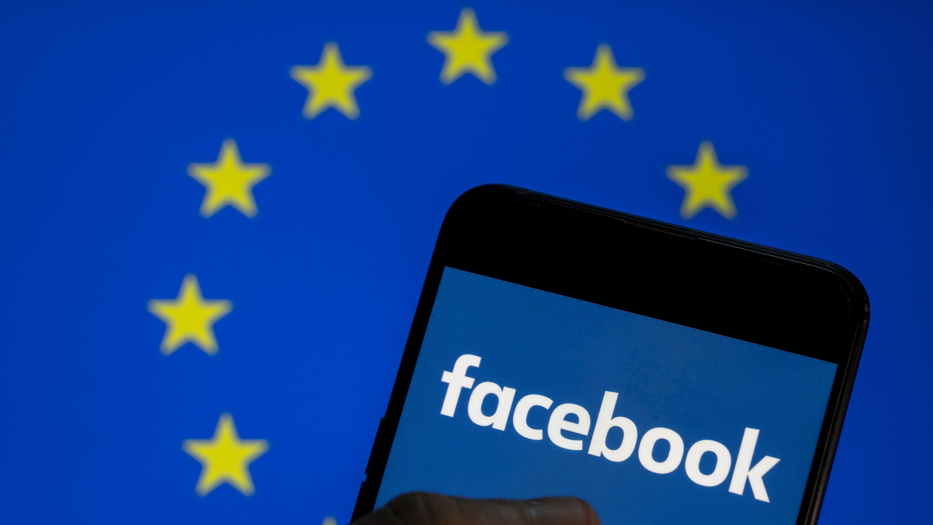 Facebook with EU flag
