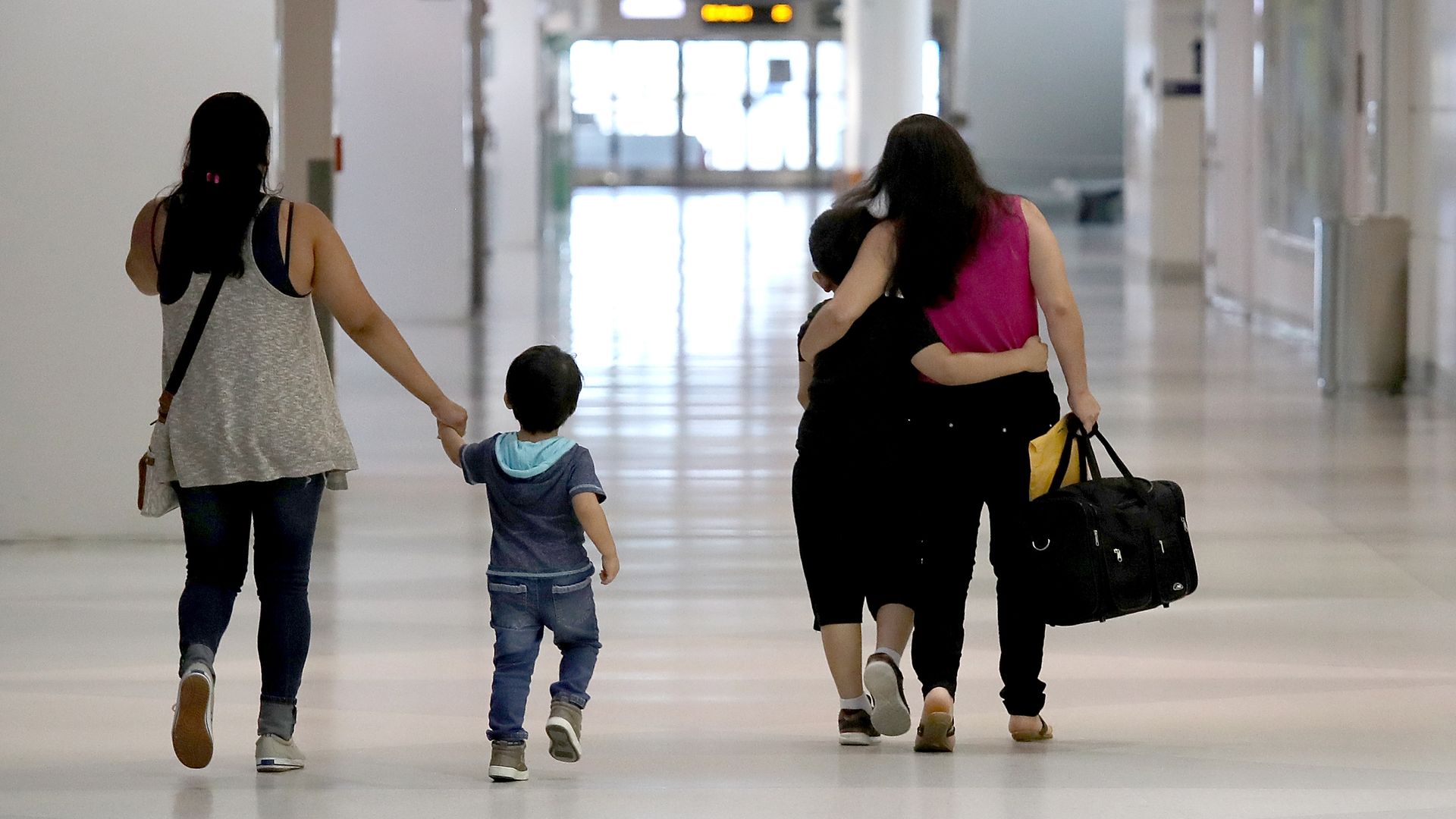 Seven-year-old Andy is reunited with his mother at an airport in 2018. The mother and son were separated upon entering the United States 