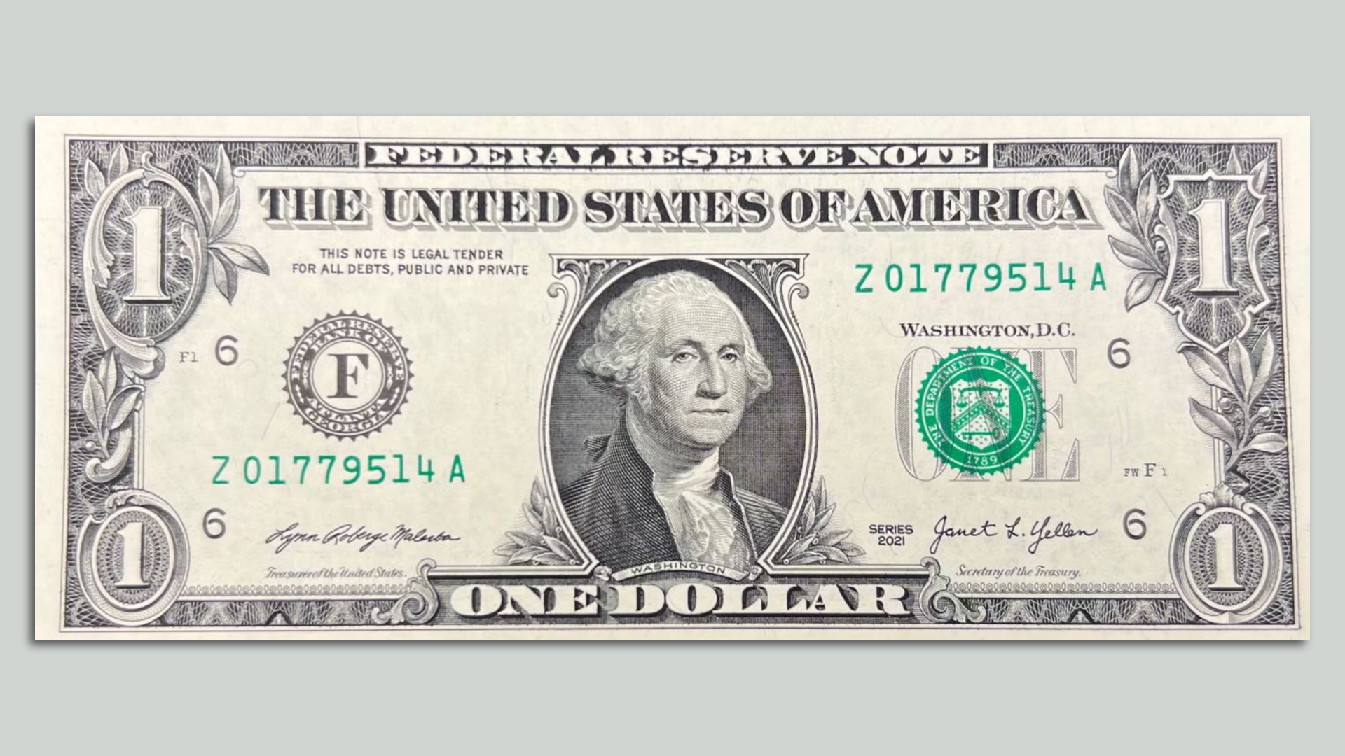 2022 1 dollar bill