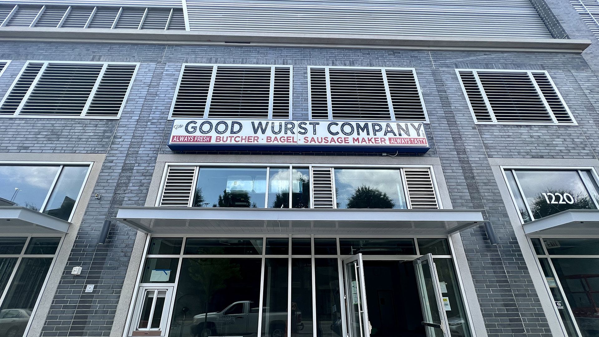 Good Wurst sign in South End. 