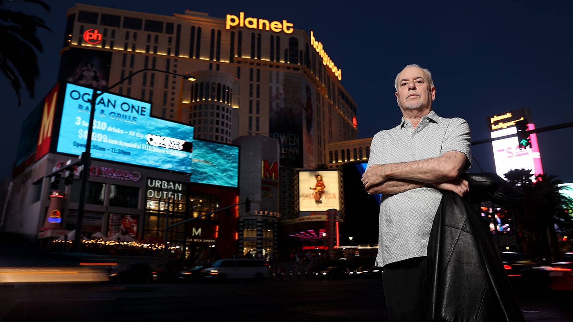 Jeff German, host of Mobbed Up, with Planet Hollywood (formerly the Aladdin) on the Strip in Las Vegas Wednesday, June 2, 2021. 