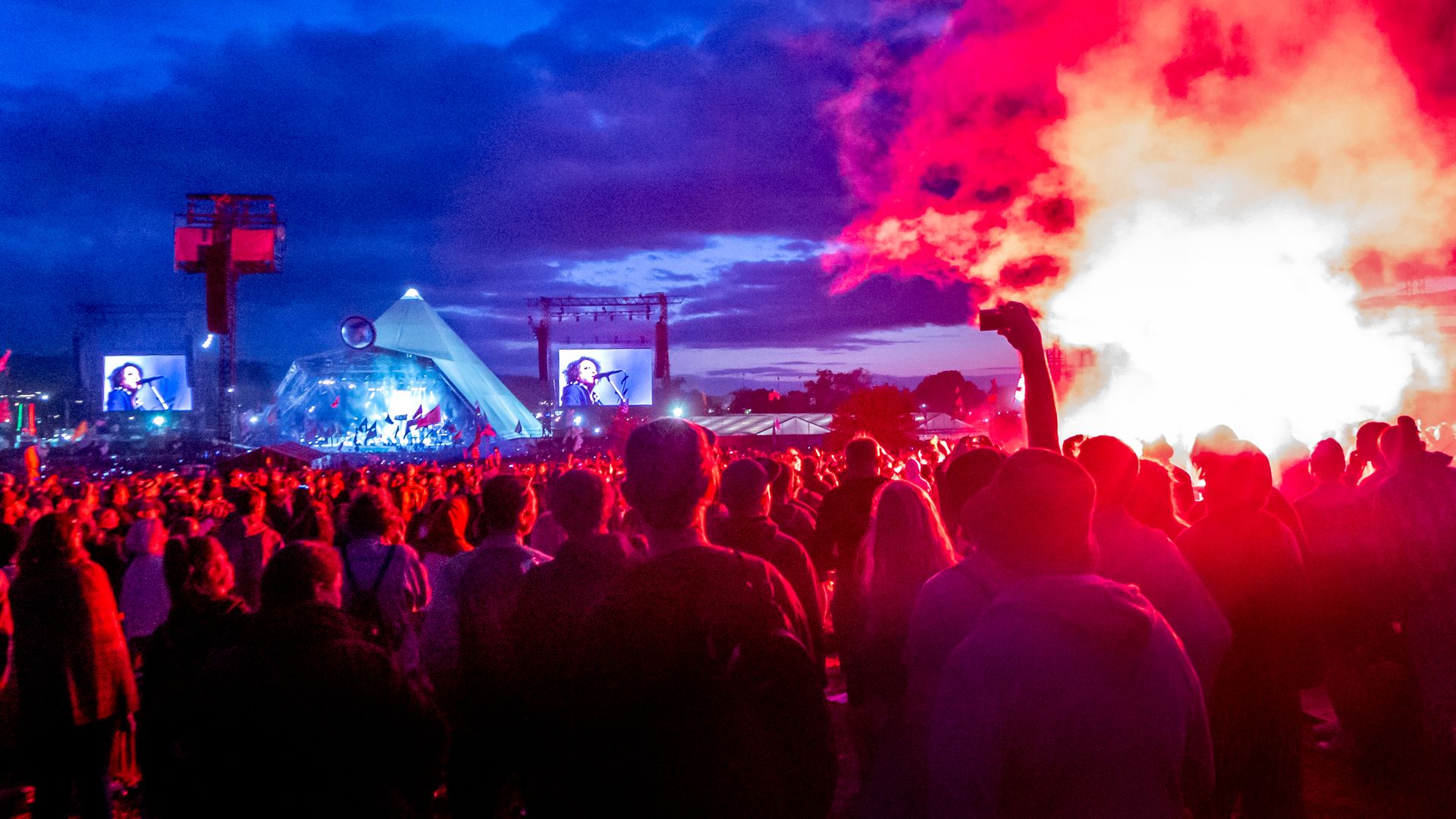 Festival goers at Glastonbury