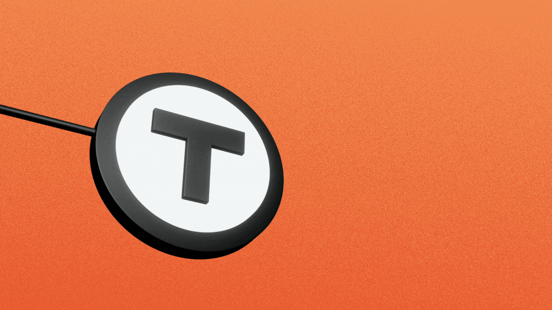 Illustration of an MBTA sign changing into an emergency symbol.