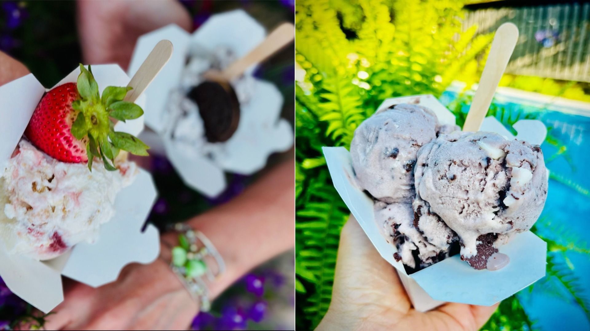 Ice creams scooped into Chinese to-go boxes