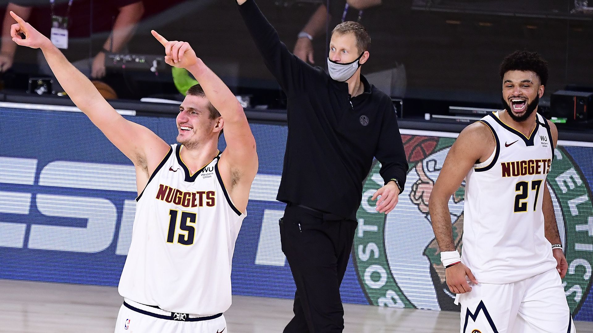 Nuggets celebrating