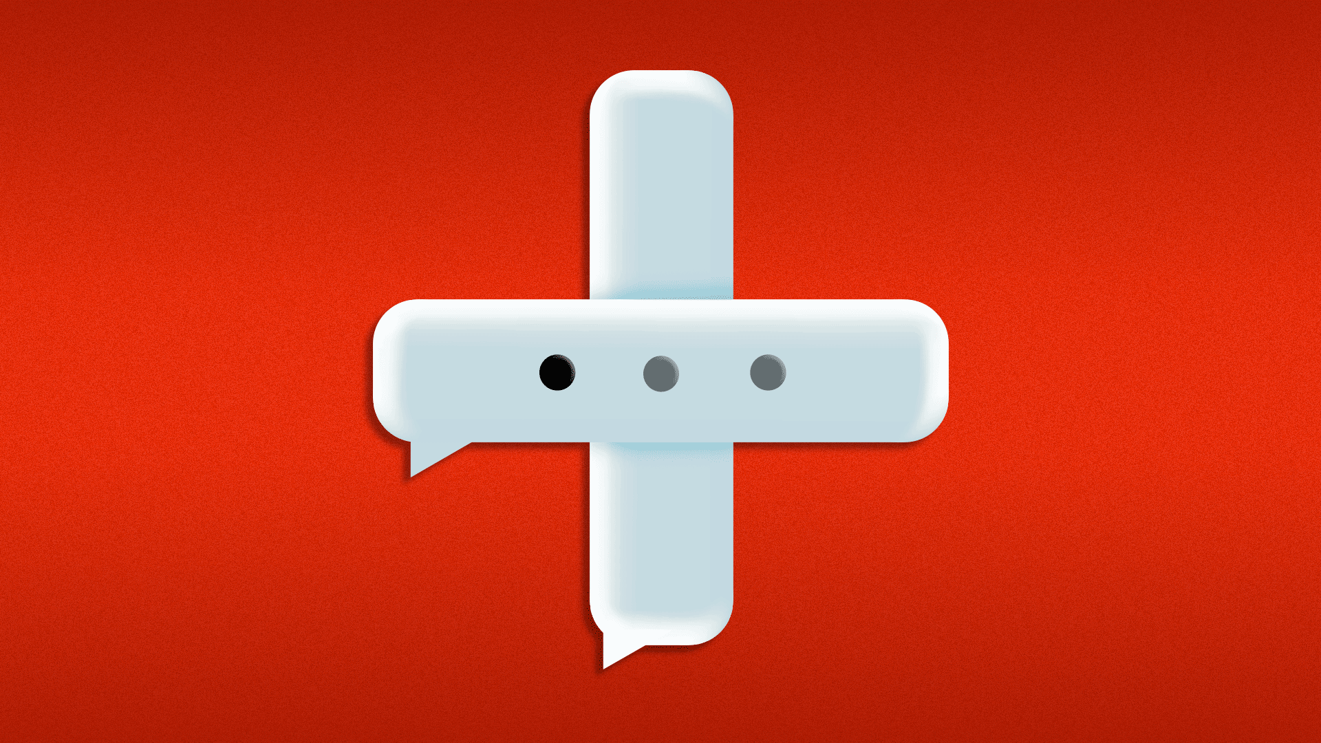 Animated illustration of two speech bubbles forming a health plus.