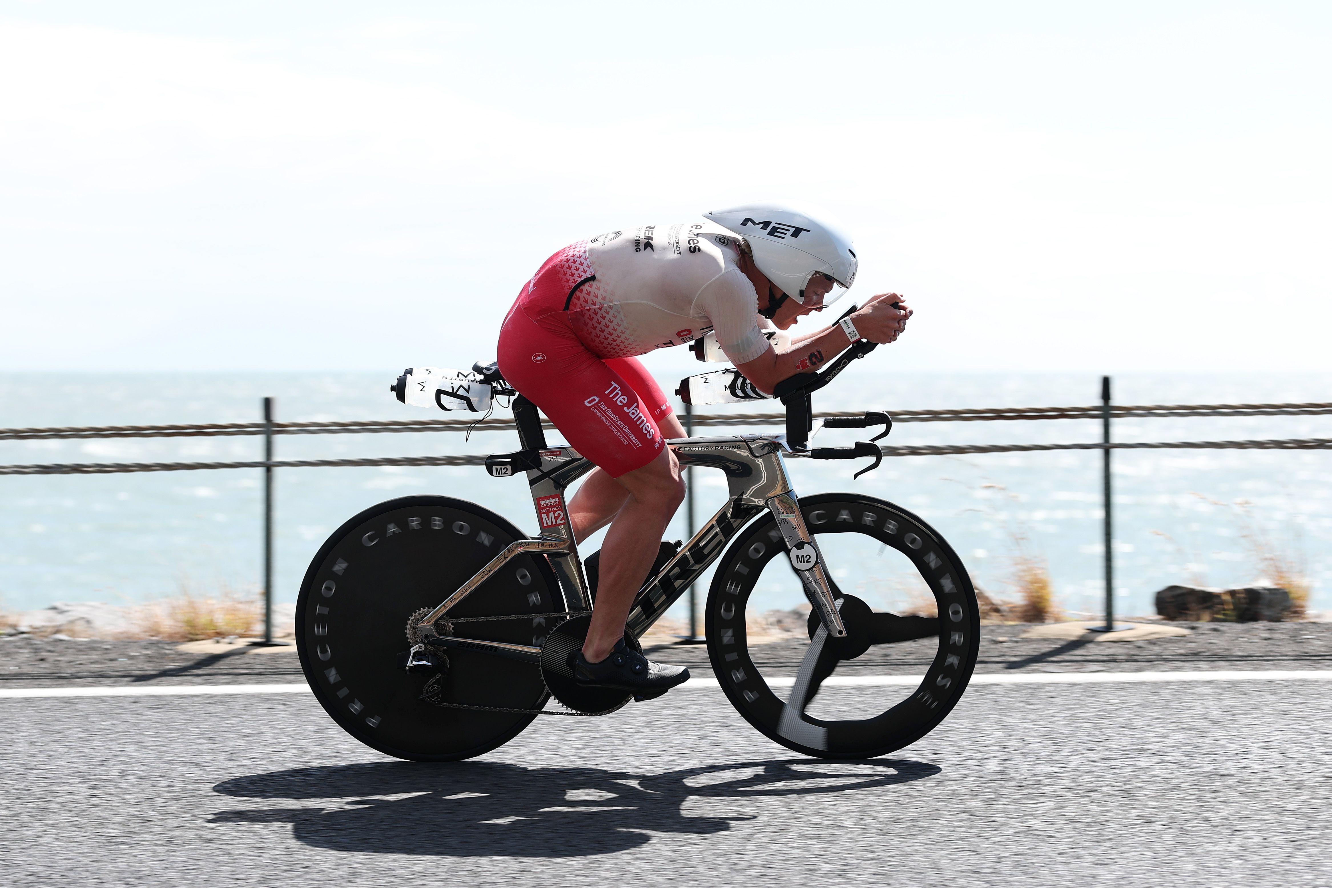 Matthew Marquardt competes in the bike leg of the Men’s Pro Series race during the 2025 IRONMAN Cairns on June 15, 2025 in Cairns, Australia