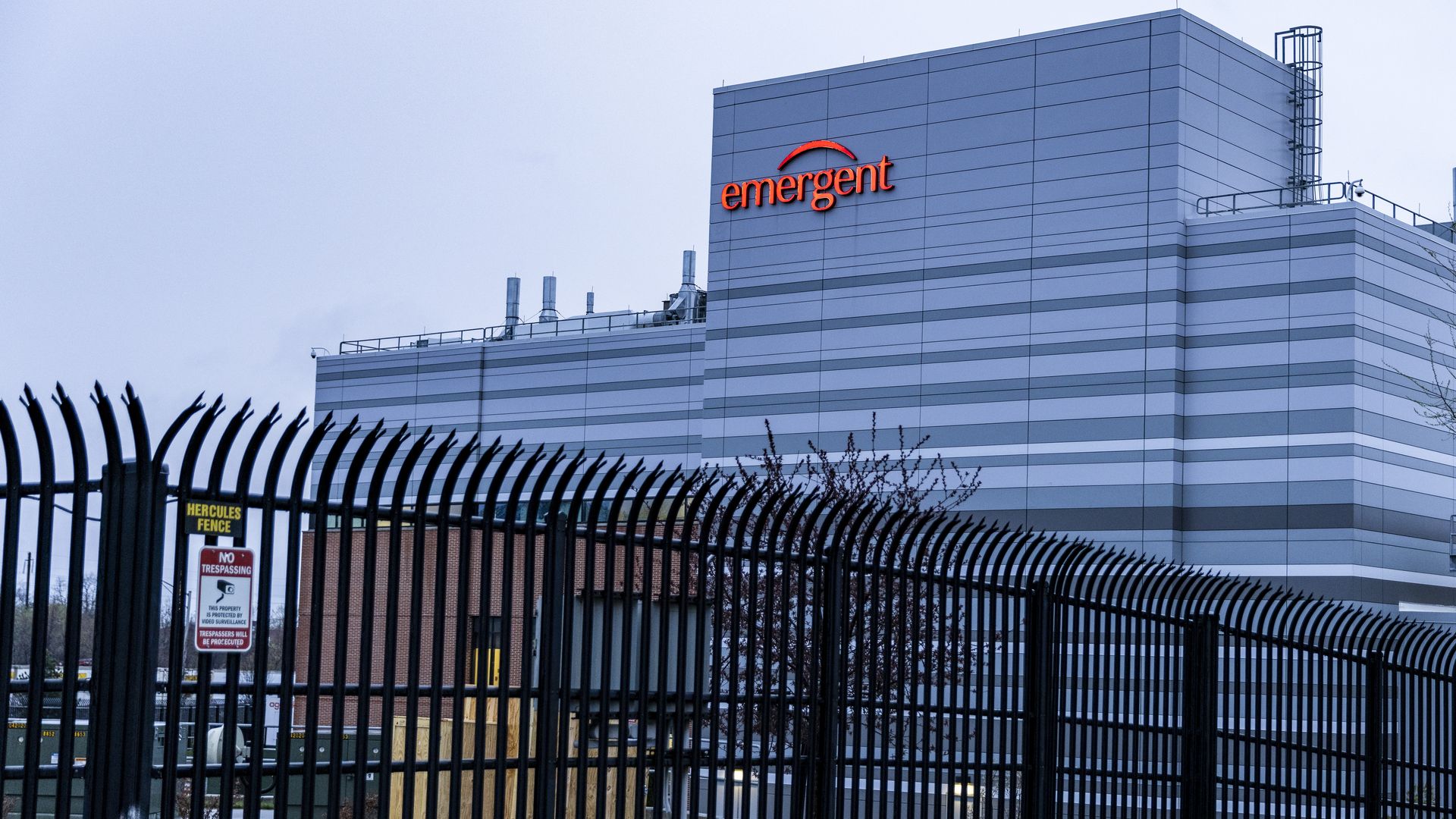 The Emergent BioSolutions plant in Baltimore, Maryland.