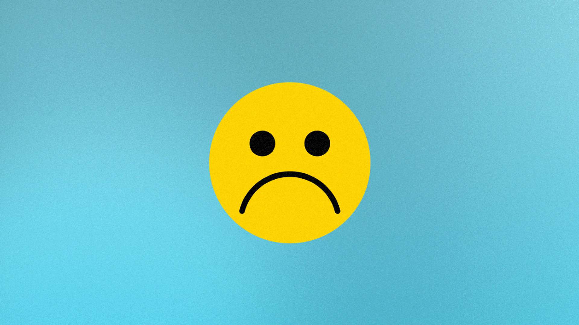 Illustration of a frowning face that gets spun into a happy face. 