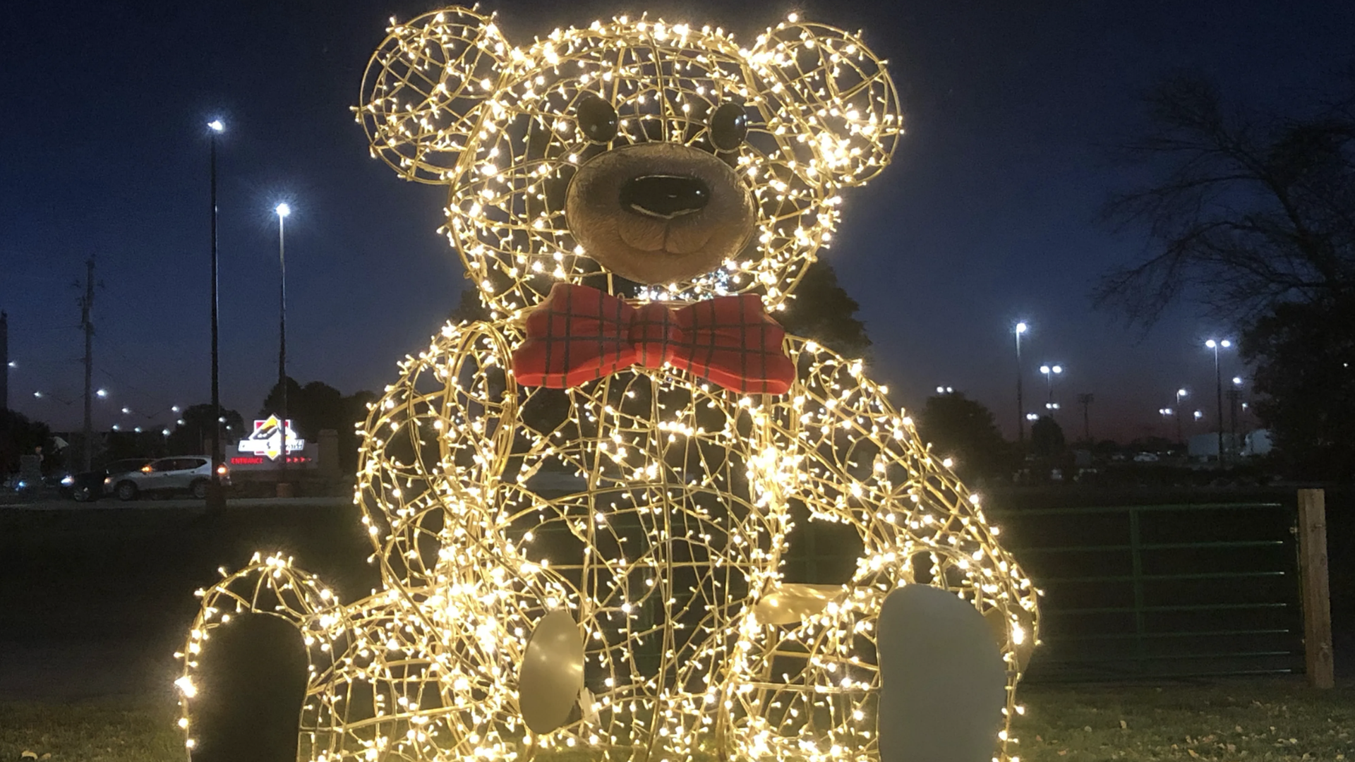 A giant light up bear