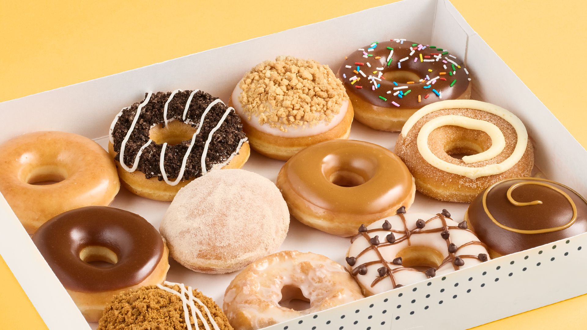 Assorted Krispy Kreme doughnuts  