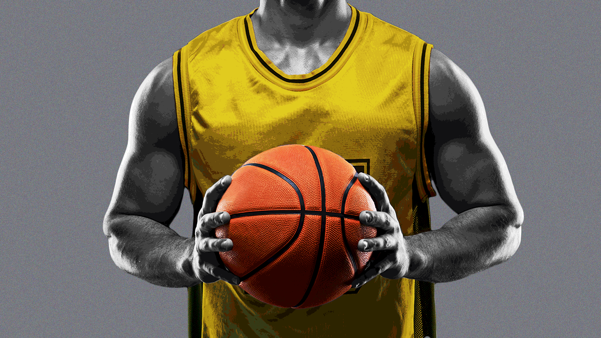 Animation of a basketball player wearing differently colored jerseys