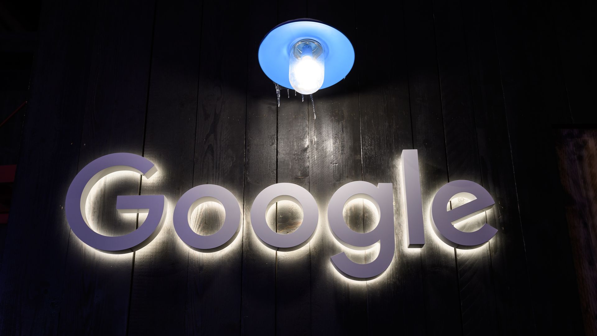 The Google logo appears illuminated.