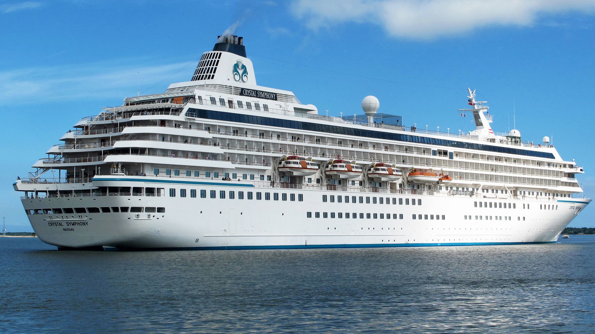 Correction: We replaced a prior photo of another company's cruise ship. In this photo, file photo The cruise liner Crystal Symphony leaves the harbor in Charleston, S.C. on May, 21, 2013.